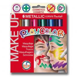 Pevná tempera MAKE UP - Metalické 6 barev po 5g
