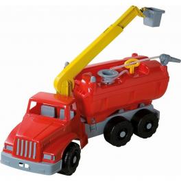 Androni Giant Trucks hasičký vůz s plošinou a funkční stříkačkou - délka 74 cm
