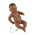 NEW BORN CHLAPEČEK - realistická panenka miminko černé rasy s celovinylovým tělem - 45 cm