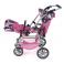 Kočárek Tandem Buggy Vario - modro růžový s jednorožci