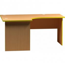 Stůl rohový, pravý -  dřevěné boky 185/130x75x70 cm (MD)